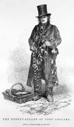 Der Straßenverkäufer von Hundehalsbändern, ca. 1840