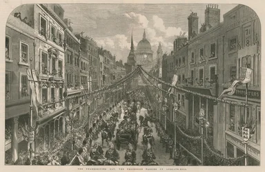 Der Danktag: Die Prozession zieht den Ludgate Hill hinauf