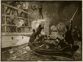 Die Eroberung der Caroline, 1837, Illustration aus Cassells Illustrierter Geschichte Englands