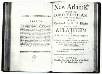Titelseiten zu Francis Bacons Neu-Atlantis, Ausgabe veröffentlicht 1660