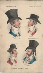 Modische Hüte und Krawatten, ca. 1815-20