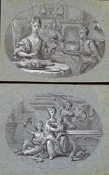 Zwei häusliche Szenen, ca. 1725