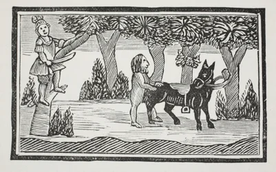 Valentin und Orson, Illustration aus Chap-books of the Eighteenth Century von John Ashton, veröffentlicht 1882