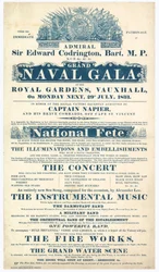 Vauxhall Gardens, Großes Marine-Gala, Admiral Sir Edward Codrington