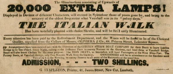Vauxhall-Gärten, London: Der italienische Spaziergang