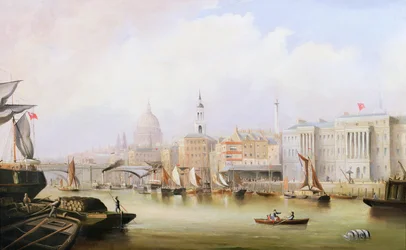 Blick auf die Themse mit Blackfriars und der St. Pauls Kathedrale im Hintergrund