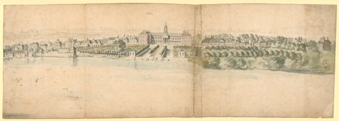 Ansicht des Chelsea Hospital und seiner Umgebung