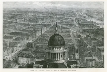 Ansicht von London von der St. Pauls Kathedrale, Blick nach Osten
