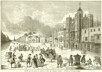 Ansicht von St. Jamess Palace, zur Zeit von Königin Anne