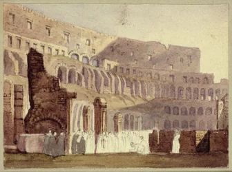 Ansicht des römischen Kolosseums, ca. 1800