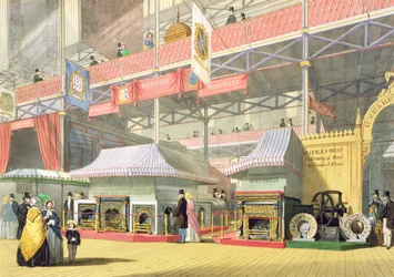 Ansicht des Sheffield-Hardware-Standes und der Great Lane Works Exponate auf der Großen Ausstellung von 1851, aus Dickinsons Comprehensive Pictures