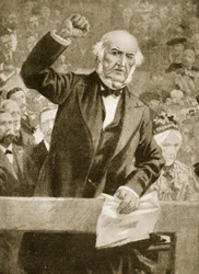 William Gladstone spricht bei einer Versammlung in Liverpool am 24. September 1896