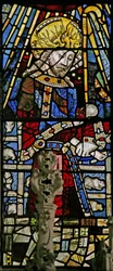 Fenster Ew mit Darstellung von Christus (komposite Figur) - mit farbigem Glas