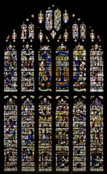 Fenster N5 mit dem Magnificat-Fenster im Nordquerhaus