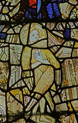 Fenster Ww mit einem zusammengesetzten gefiederten Cherubim oder Seraphim