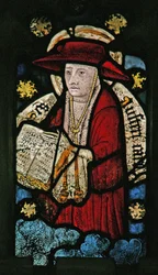 Fenster n2, das einen Kardinal darstellt - Doktor der Kirche?