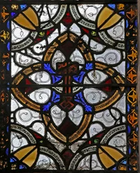 Fenster n4, Grisaille & St. Peter Emblem