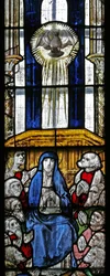Fenster s5 mit Darstellung von Pfingsten