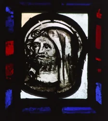 Fenster s6 mit einem neu eingesetzten Fragment mit einem Kopf