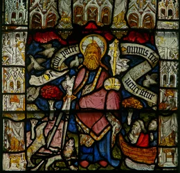 Fenster w24 mit dem Te Deum - Gott, der Vater und Schöpfer