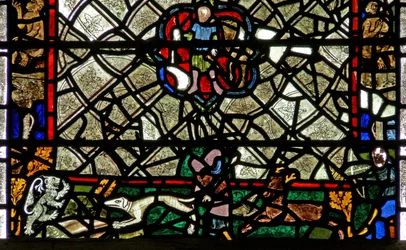 Fenster w40, Darstellung eines Randpanels mit Hirschjagd