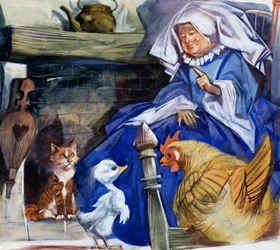Frau mit Nutztieren