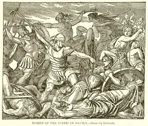 Frauen der Kimbern im Kampf
