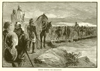 Xerxes überquert den Hellespont