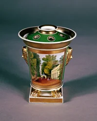 Worcester Potpourri-Gefäß mit Ansicht des Well Walk, Cheltenham