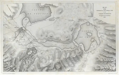 Karte der Operationen der amerikanischen Armee im Tal von Mexiko im August und September 1847 während des Mexikanisch-Amerikanischen Krieges