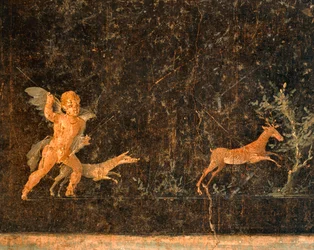 Amor jagt Hirsche. Aus Pompeji, Italien