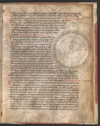 Vollseite: Text und Schema: Erklärung des Astrolabiums, Johannes Hispanus, Liber Astrolabii, Italien