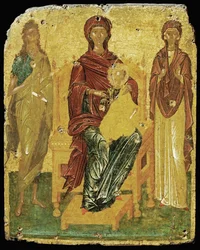 Madonna und Jesuskind zwischen Johannes dem Täufer