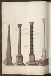 Obelisk und Säulen