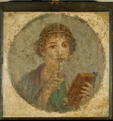 Sappho, idealisiertes Porträt eines jungen Mädchens als Dichterin
