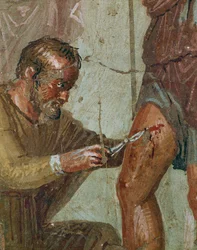 Verwundeter Aeneas zwischen Venus und Ascanius