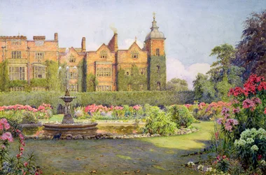 Westfassade und Gärten von Hatfield House, Hertfordshire