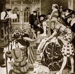 Latimer predigt vor Eduard VI., Illustration aus „Hutchinson