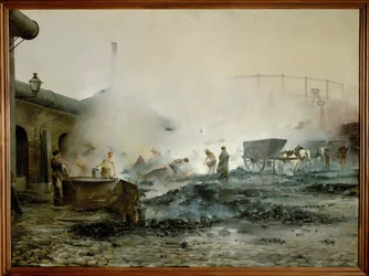 Das Gaswerk in Courcelles
