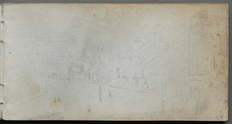 Skizzenbuch, Seite 01: Straßenszene, 1905-10