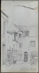Skizzenbuch, Seite 39: Straßenszene