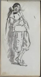 Skizzenbuch, Seite 46: Stehende männliche Figur