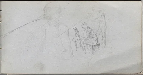 Skizzenbuch, Seite 98: Figurenstudie