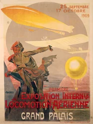 Plakat für die erste internationale Ausstellung der Luftfahrt, 25. September - 17. Oktober