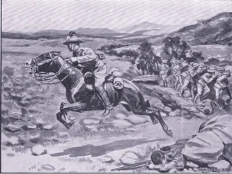 Die Gefangennahme der Leibwache: Leutnant Batemans gewagter Überfall, Illustration aus After Pretoria: The Guerilla War, 1902
