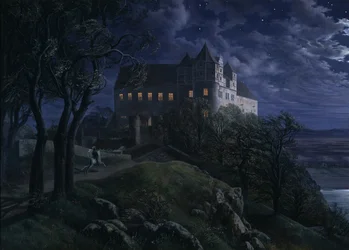 Schloss Scharfenberg bei Nacht, 1827