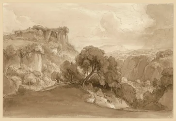 Bewaldete italienische Gebirgslandschaft