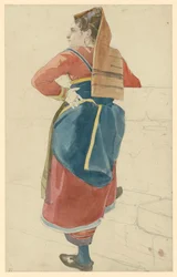 Italienerin. Rückenfigur