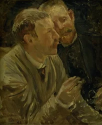 Porträt der Maler Bruno Liljefors und Alf Wallander