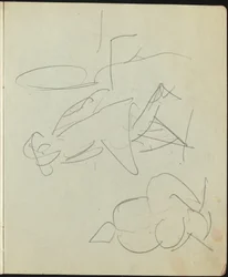 Tänzer und Darsteller Seite aus einem Skizzenbuch